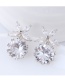 Sweet Silver Color Full Diamond Design Flower Shape Earrings