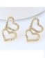 Sweet Silver Color Double Heart Shape Design Earrings