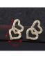 Sweet Gold Color Double Heart Shape Design Earrings