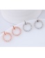 Sweet Rose Gold Circular Ring Design Pure Color Earrings