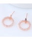 Sweet Rose Gold Circular Ring Design Pure Color Earrings
