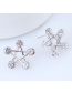 Sweet Silver Color Diamond Decorated Star Shape Earrings