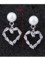 Fashion Silver Color Heart Shape Design Earrings
