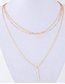 Fashion Gold Color Multi-layer Design Pure Color Necklace