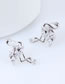 Fashion Silver Color Swan Shape Decorated Earrings