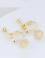 Fashion Gold Color Diamond Decorated Pure Color Earrings