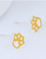 Fashion Yellow Foot Shape Decorated Earrings