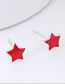 Fashion Red Star Shape Decorated Earrings