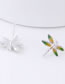 Fashion Yellow+green Dragonfly Shape Decorated Earrings