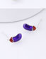 Fashion Purple Eggplant Shape Decorated Earrings