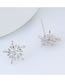 Sweet Silver Color Snowflake Shape Design Pure Color Earrings