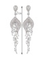 Fashion White Tassel Decorated Long Earrings