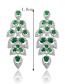 Fashion Champagne Leaf Shape Design Hollow Out Earrings