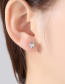 Fashion White Square Shape Diamond Decorated Earrings