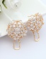 Fashion Champagne Flowers Shape Design Hollow Out Earrings
