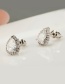 Fashion White Water Drop Shape Diamond Decorated Earrings