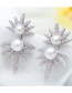 Fashion White Pearls&diamond Decorated Simple Earrings