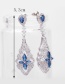 Fashion Blue Flowers Shape Design Long Earrings