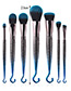 Fashion Blue+black Hooks Shape Decorated Makeup Brush(7 Pcs )