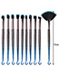 Fashion Blue+black Hooks Shape Decorated Makeup Brush(10 Pcs )