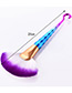 Fashion Blue+purple Sector Shape Decorated Makeup Brush