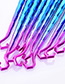 Fashion Blue+purple Hooks Shape Decorated Makeup Brush(10 Pcs )