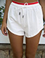 Fashion White Color Matching Decorated Shorts