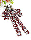 Fashion Claret Red Spider Shape Decorated Brooch