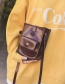 Fashion Light Brown Pure Color Decorated Shoulder Bag