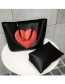 Fashion Black+red Heart Pattern Decorated Shoulder Bag (2 Pcs )