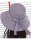 Trendy Gray Bowknot Design Pure Color Beach Hat