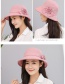 Trendy Light Pink Flower Decorated Pure Color Sun Hat