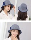 Trendy Navy Flower Decorated Simple Fishman Hat