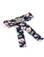 Fashion Navy Flower Pattern Decorated Bowknot Brooch