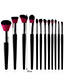 Fashion Pink+black Color Matching Design Cosmetic Brush(12pcs)