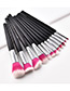 Fashion Red+white Color Matching Design Cosmetic Brush(12pcs)