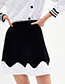 Fashion White+black Color Matching Decorated Skirt