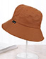Fashion Brown Pure Color Decorated Fisherman Sunshade Hat