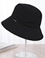 Fashion Black Pure Color Decorated Fisherman Sunshade Hat
