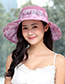 Fashion Plum Red Bowknot Decorated Foldable Sun Hat