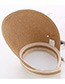 Fashion Light Coffee Bowknot Decorated Hand-woven Sun Hat