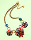 Vintage Multi-color Oval Shape Diamond Decorated Necklace