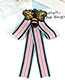 Trendy Pink Bee Decorated Stripe Design Bowknot Brooch