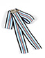 Trendy Blue Pearls Decorated Stripe Design Bowknot Brooch