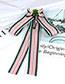 Trendy Pink Dragonfly Decorated Bowknot Brooch