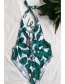 Sexy Green Leaf Pattern Decorated Hollow Out Bikini