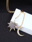Fashion Gold Color Moon&stars Decorarted Long Necklace