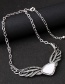 Fashion Silver Color Wings Shape Decorated Necklace