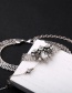 Fashion Silver Color Flowers Decorated Long Necklace