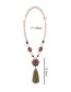 Fashion Multi-color Beads Decorated Tassel Necklace